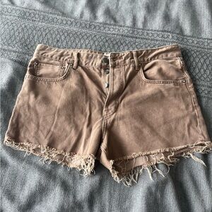 Free People Size 32 Distressed brown Jean shorts